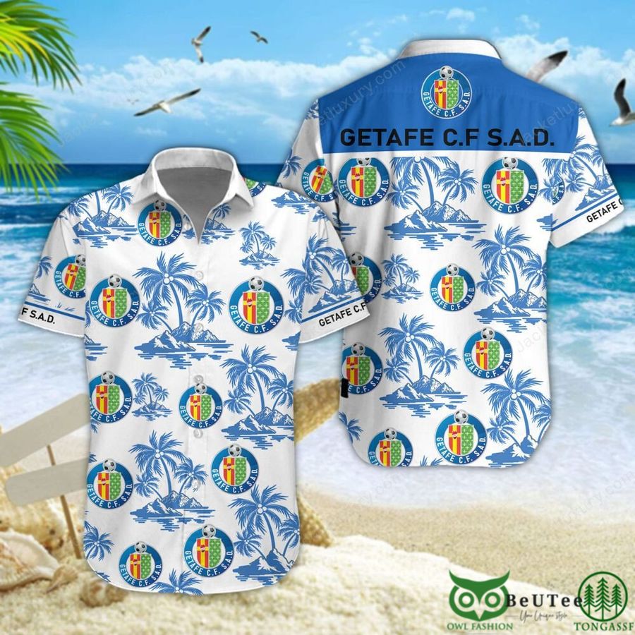 21 Getafe C.F Laliga Blue Cocconut Hawaiian Shirt
