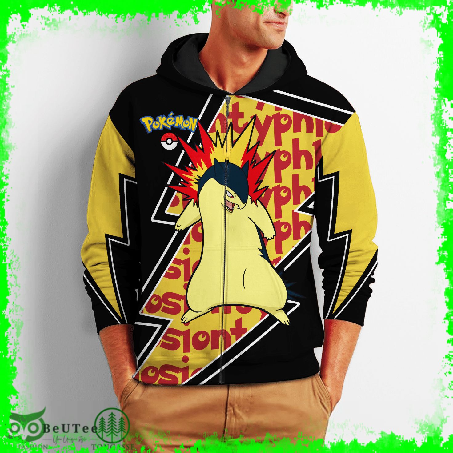 57 Typhlosion Zip Hoodie Pokemon Shirt Ugly Sweater