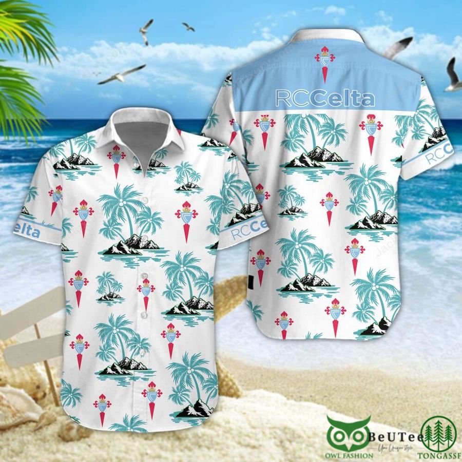 16 Celta de Vigo Laliga Turquoise Cocconut Hawaiian Shirt
