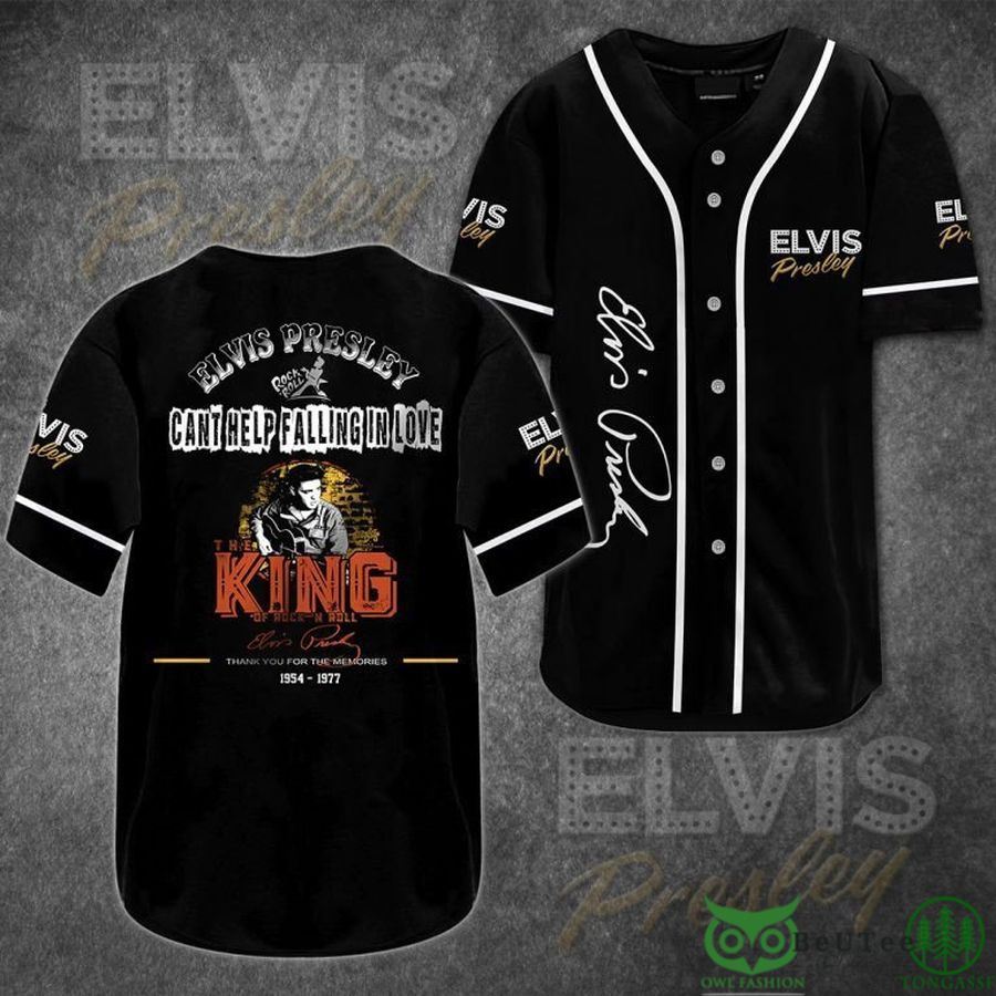 49 Elvis Presley Cant Help Falling In Love Black Baseball Jersey Shirt