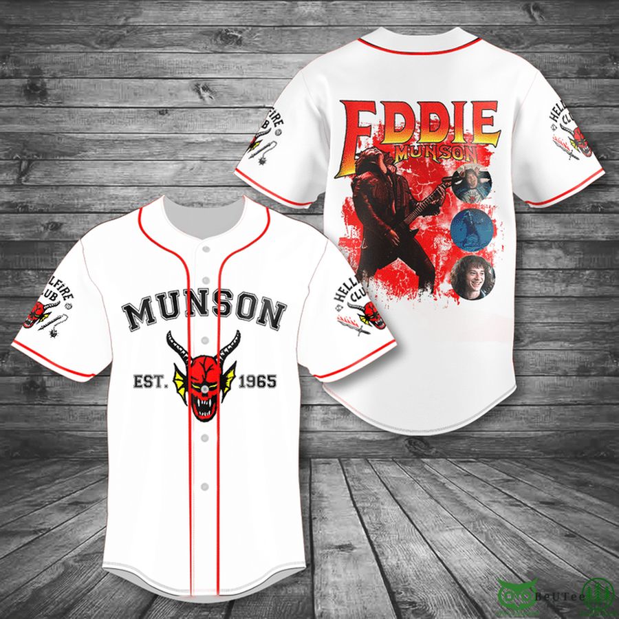 45 Eddie Munson 1965 Hellfire Guitar Baseball Jersey Shirt