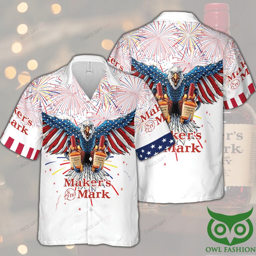 7 Makers Mark Eagle Firework Hawaii 3D Shirt
