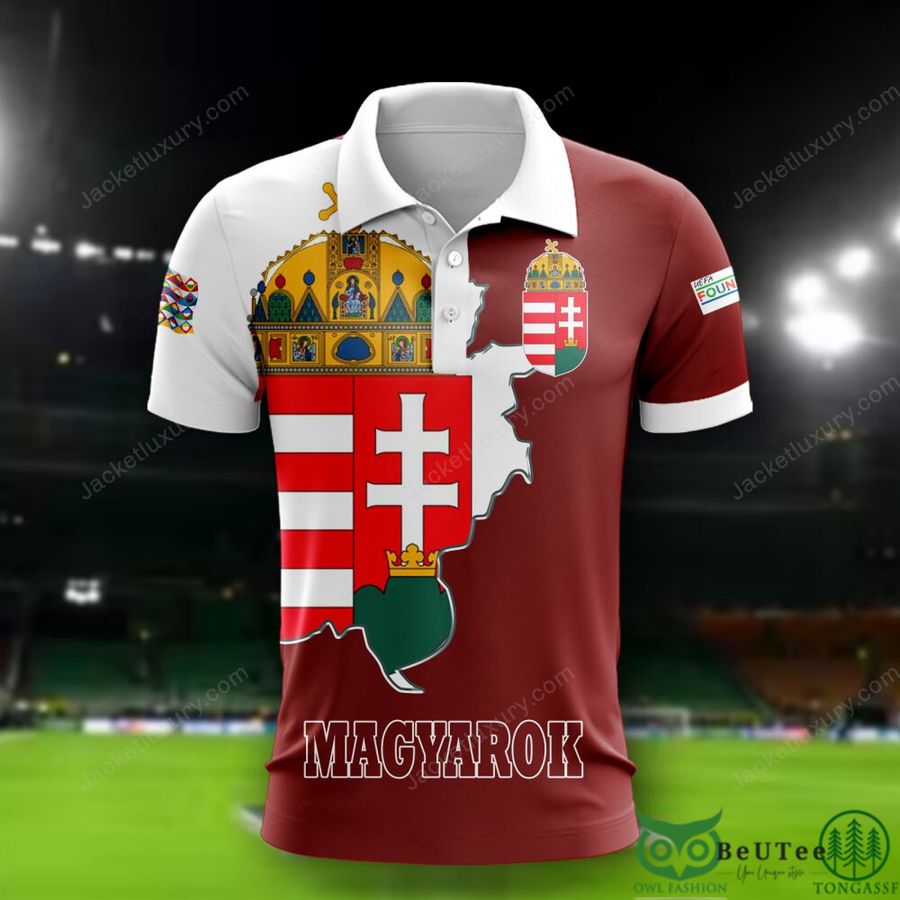 Hungary National Euro Football 3D Polo T-shirt Hoodie