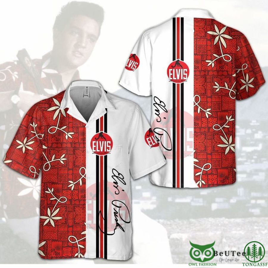 Elvis Presley Red Pattern with Signature Hawaiian Shirt