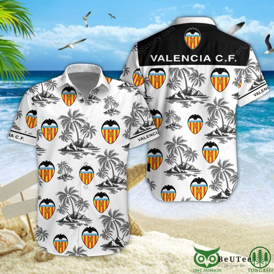 6 Valencia C.F Laliga Gray Cocconut Hawaiian Shirt