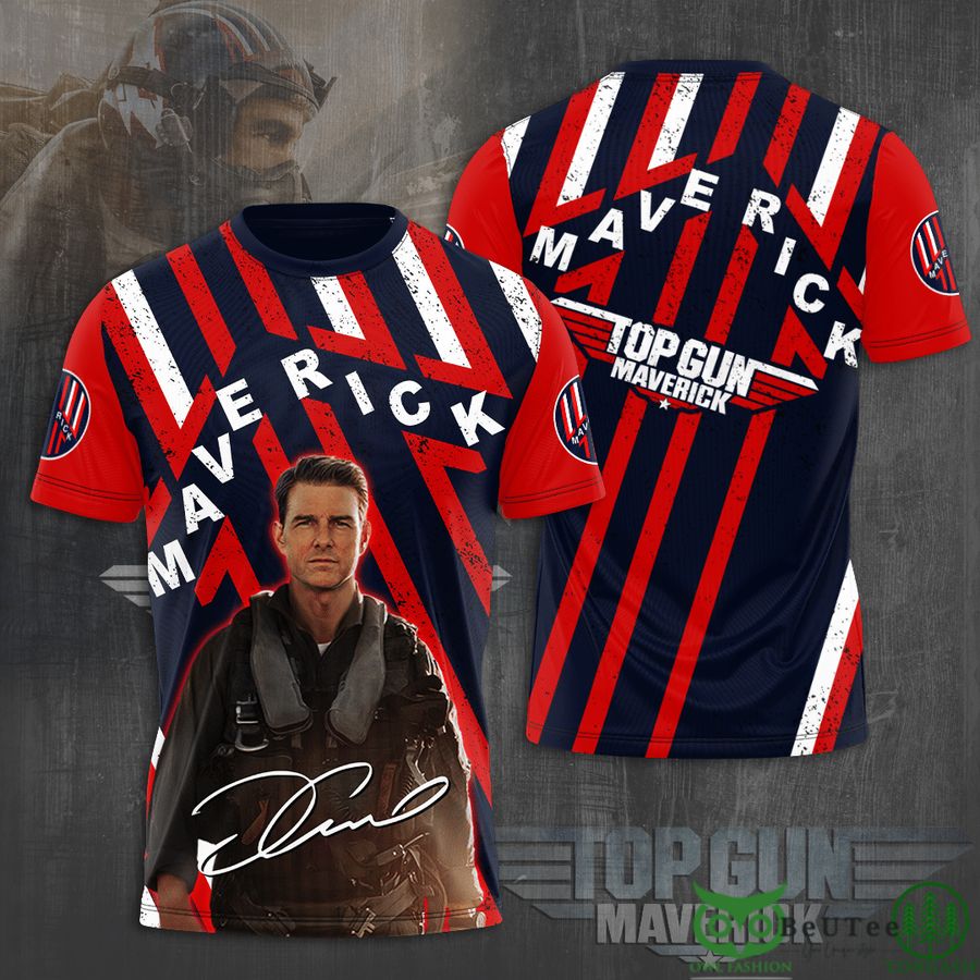 22 Top Gun Maverick Tom Cruise Sign 3D T shirt