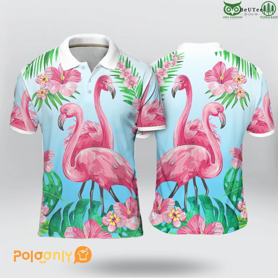Flamingo Polo Shirt - Owl Fashion Shop