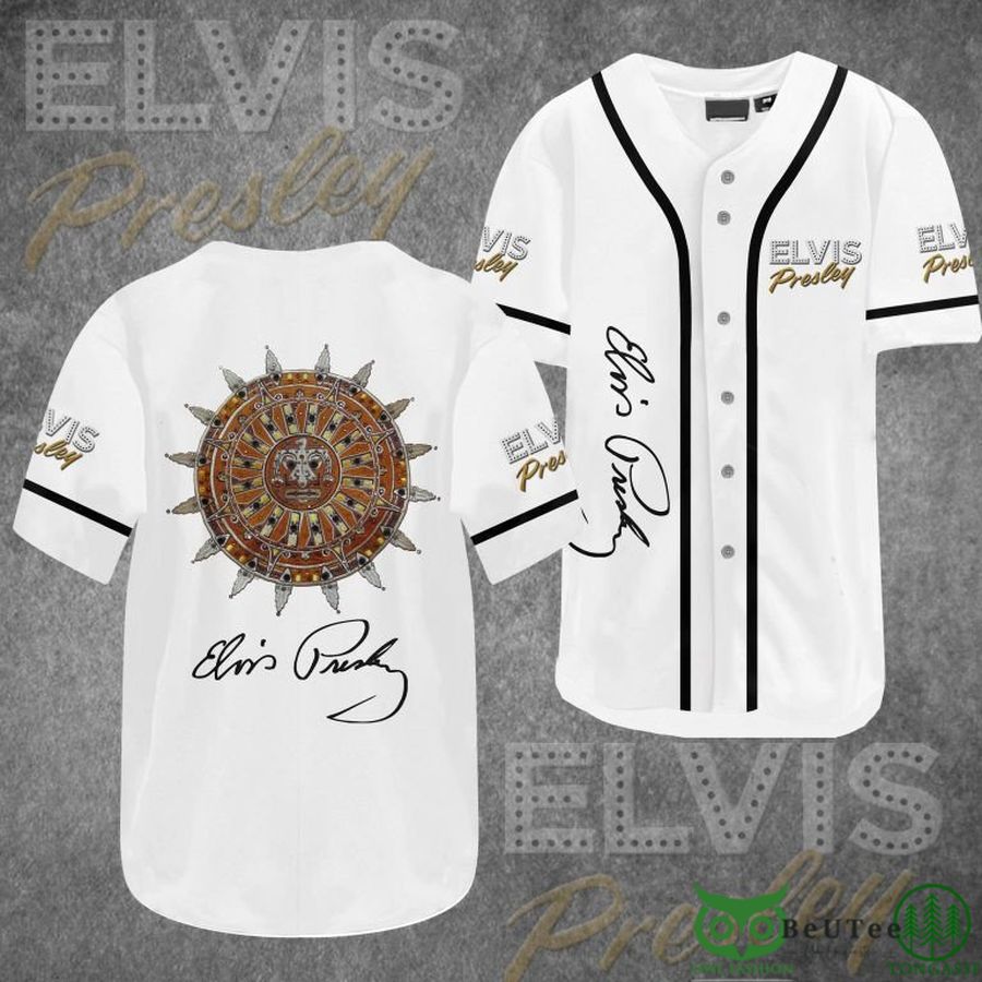 9 Elvis Presley Symbols White Baseball Jersey Shirt