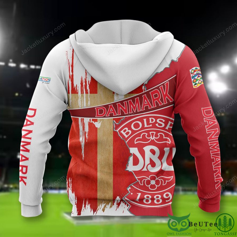 37 Denmark national Euro football Red White 3D Polo T shirt Hoodie