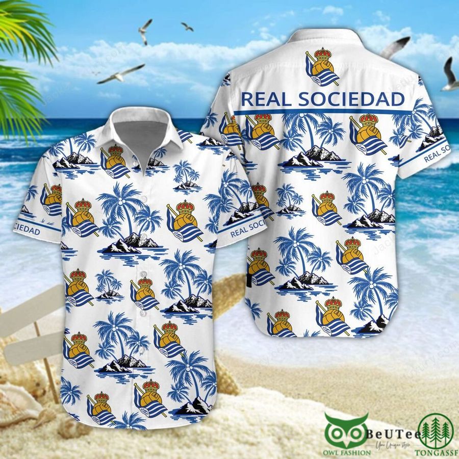 Real Sociedad Laliga Blue Coconut Hawaiian Shirt