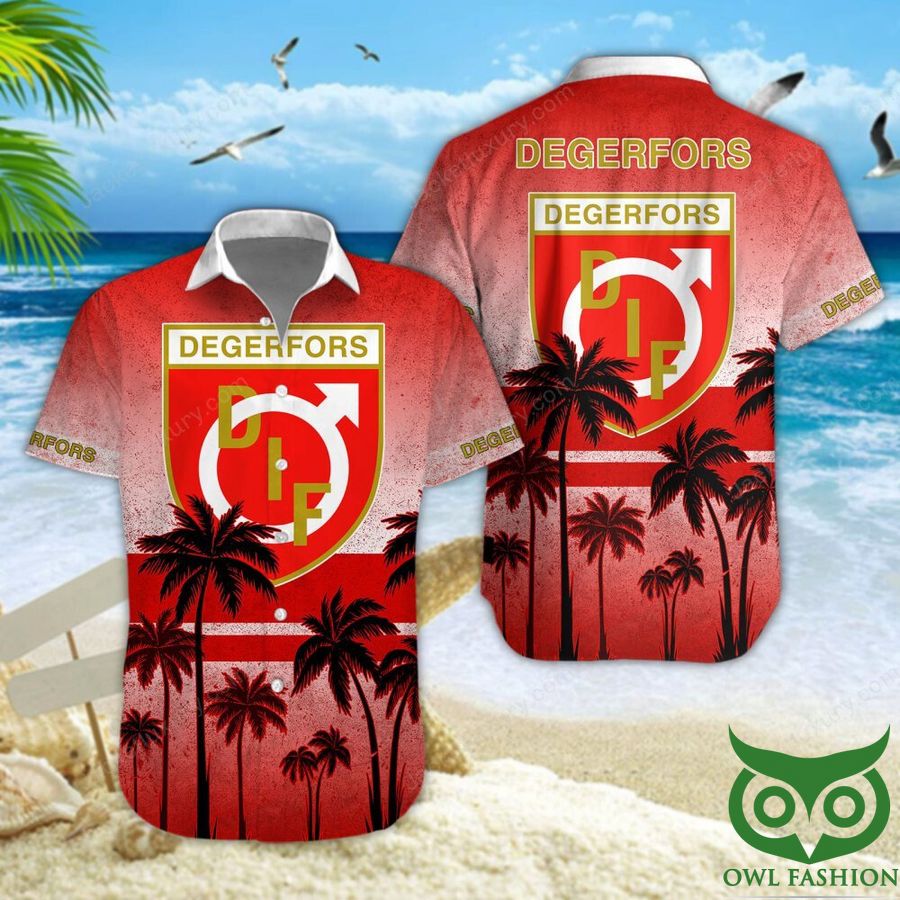 15 Degerfors IF Palm Tree Red Logo Hawaiian Shirt