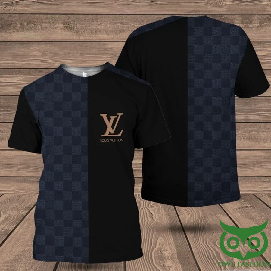 8 Louis Vuitton Black and Dark Blue US T Shirt