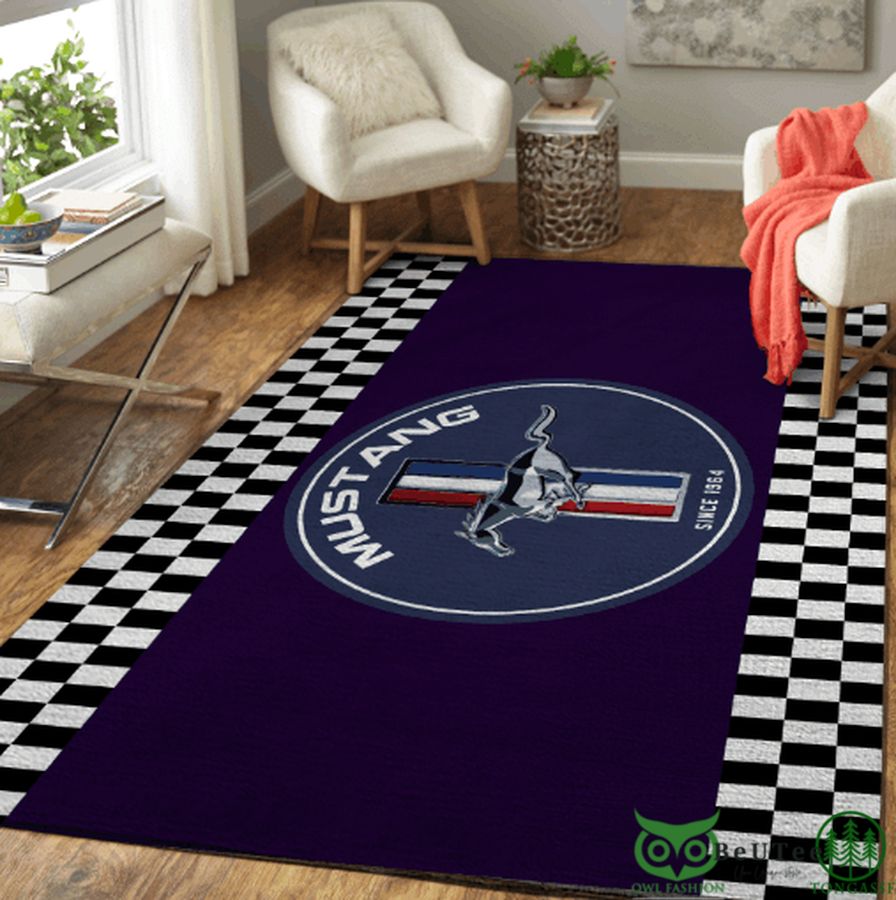 19 Limited Edition Mustang Checkered Carpet Rug