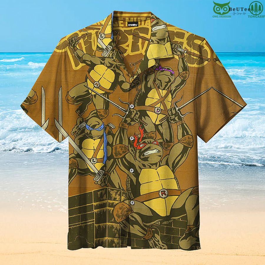 33 TMNT Hawaiian Shirt Classic four anthropomorphic turtle brothers