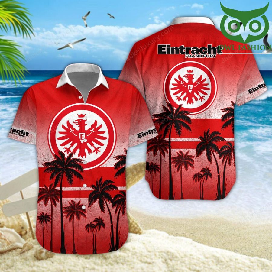 2 Eintracht Frankfurt Champion Leagues aloha summer tropical Hawaiian shirt short sleeves