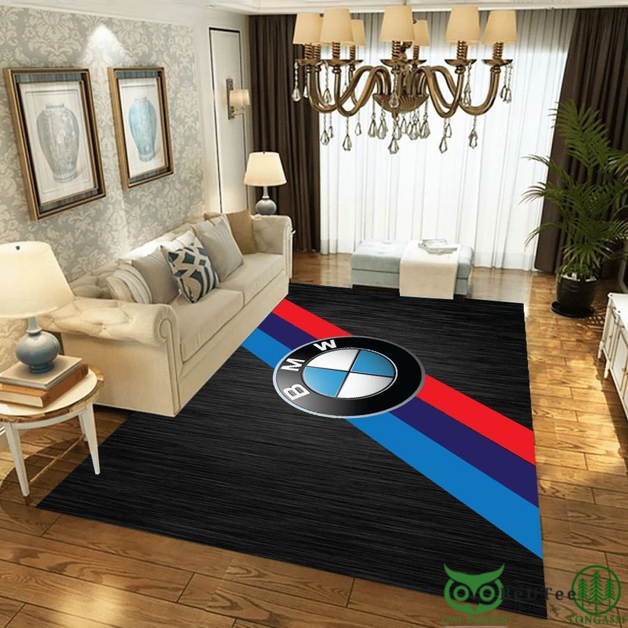 64 BMW Logo Blue Red Stripes Carpet Rug