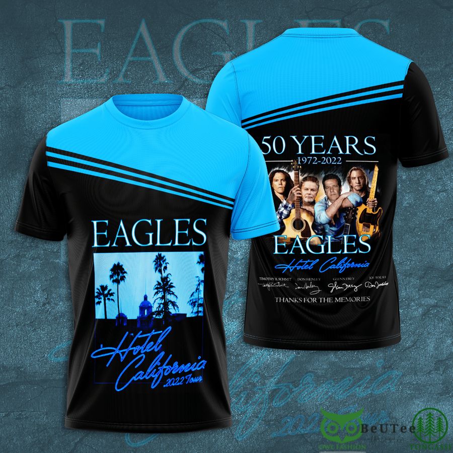 2 Eagles Hotel California 50 Years 3D Tshirt