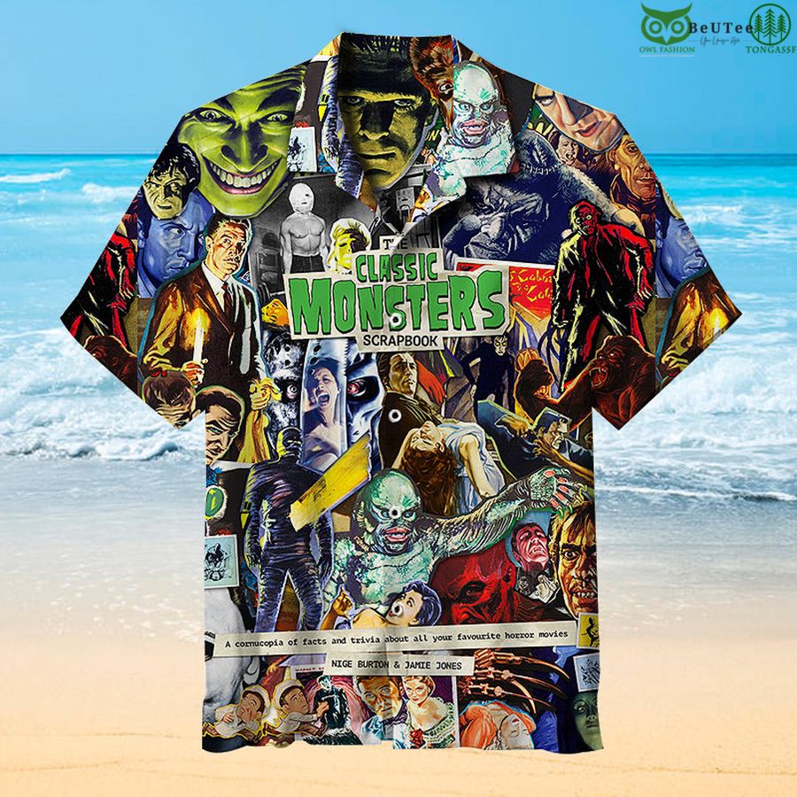 7 Classic Monsters Scrapbook Hawaiian Shirt