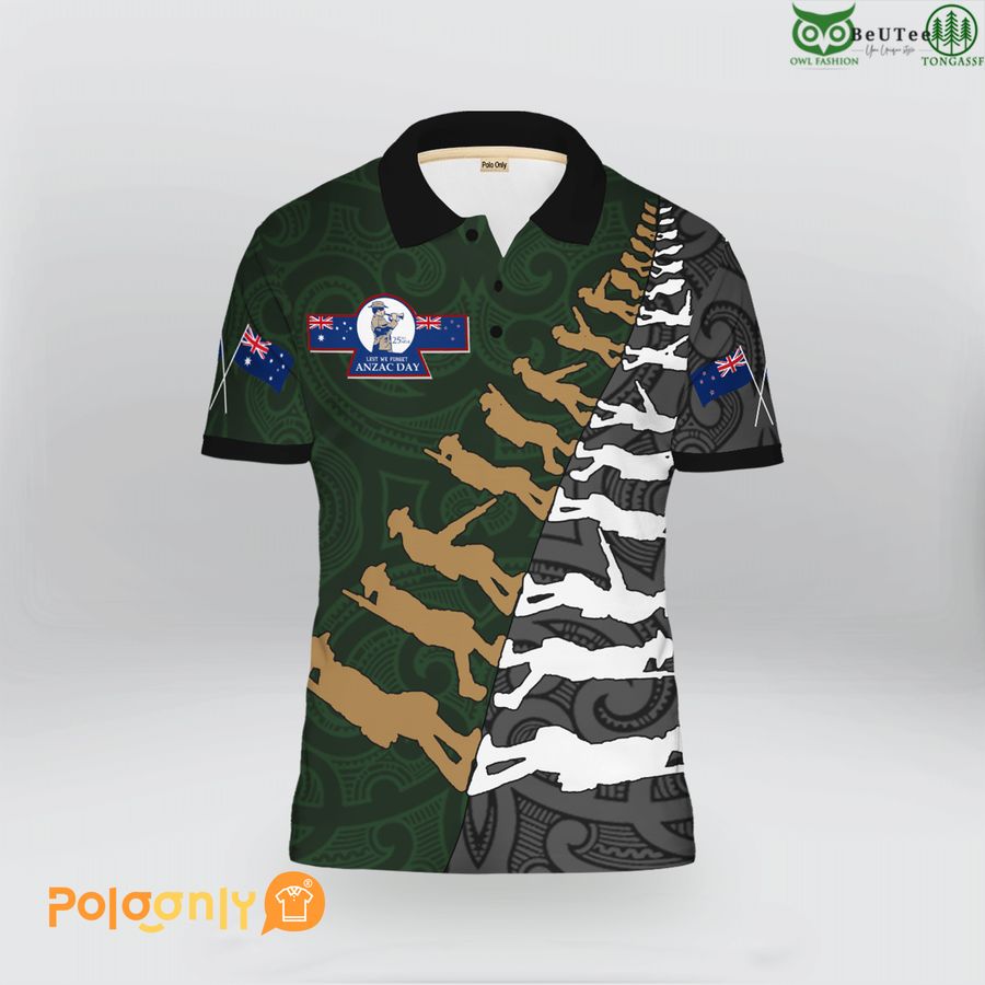 39 25th April Lest We Forget Anzac Day Polo Shirt
