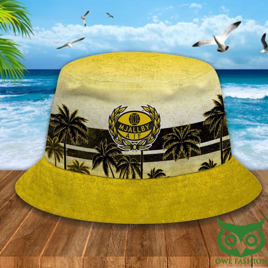 26 Mjallby AIF Palm Tree Yellow Bucket Hat
