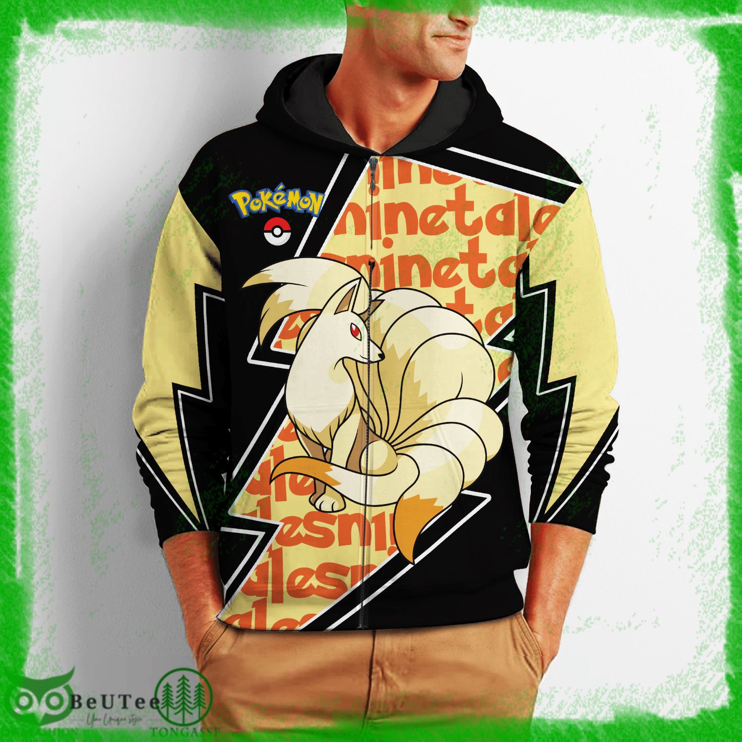 14 Ninetales Zip Hoodie Costume Pokemon Shirt Ugly Sweater