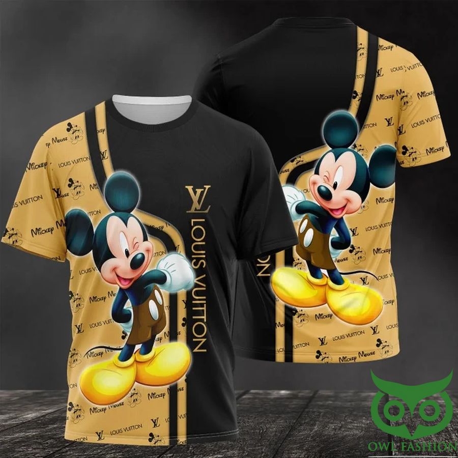 19 Louis Vuitton Wink Mickey Mouse Yellow US T Shirt