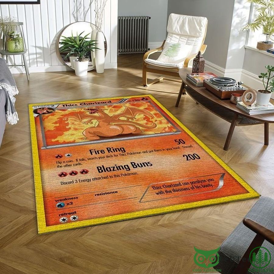 8 Thicc Charizard Orange Carpet Rug