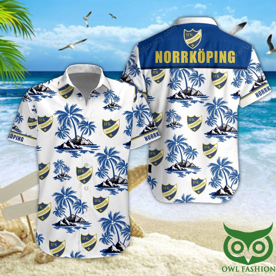 2 IFK Norrkoping Blue Coconut Tree Hawaiian Shirt