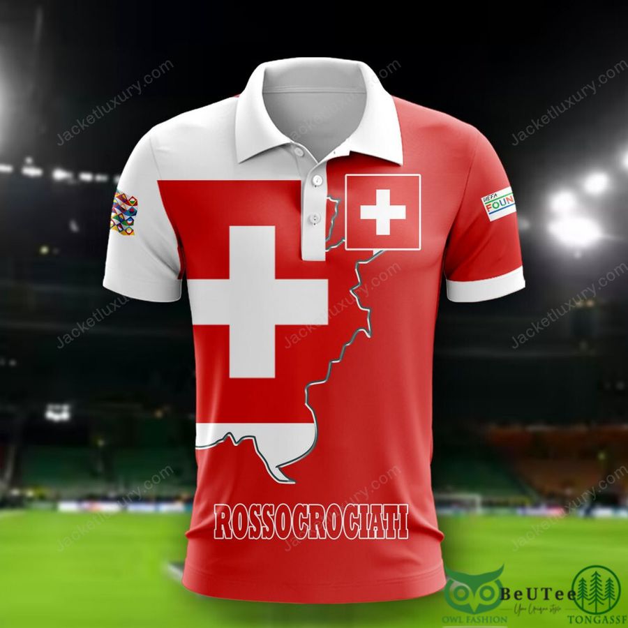 Switzerland National Euro Football 3D Polo T-shirt Hoodie