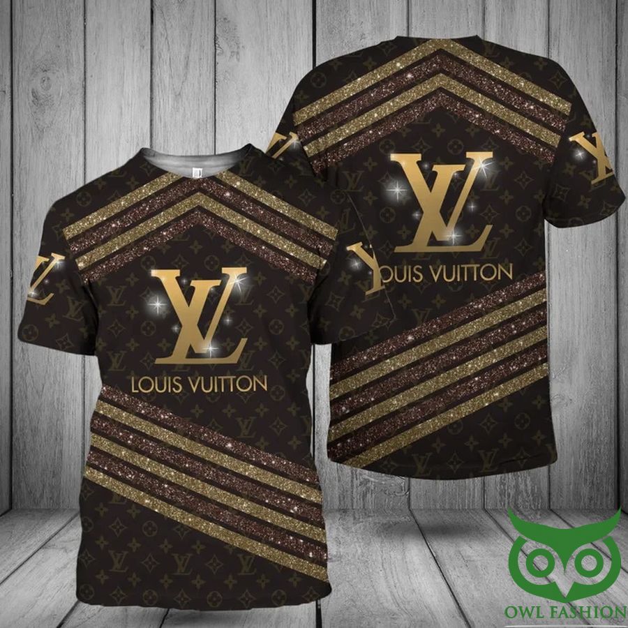 43 Louis Vuitton Brown Shining Logo US T Shirt