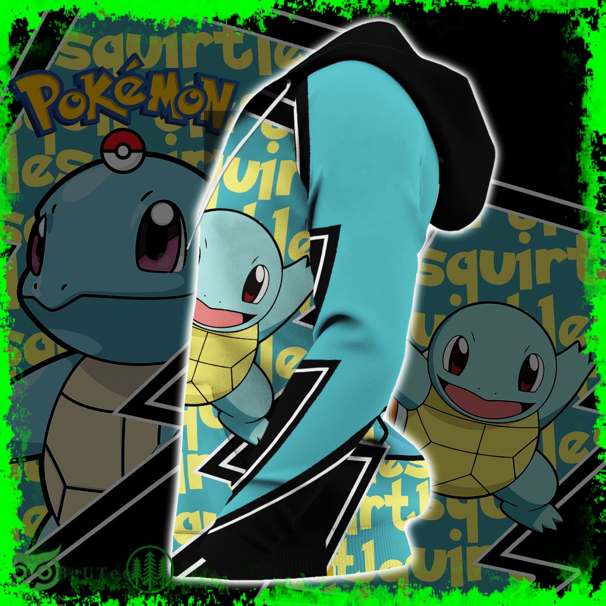 98 Squirtle Zip Hoodie Pokemon Shirt Anime Merch Ugly Sweater