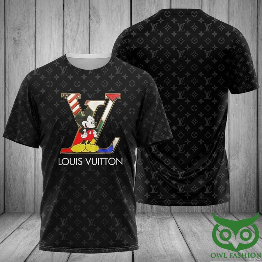 14 Louis Vuitton Mickey Mouse Black US T Shirt