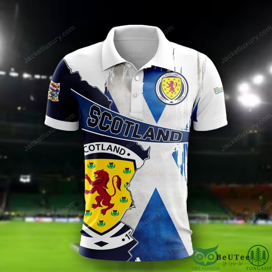 Scotland national Euro football Dark Blue White 3D Polo T-shirt Hoodie