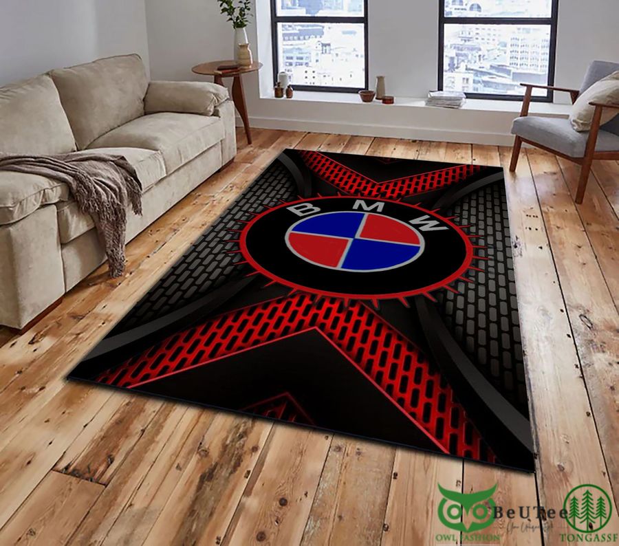 BMW Logo Black Red Arrow Carpet Rug