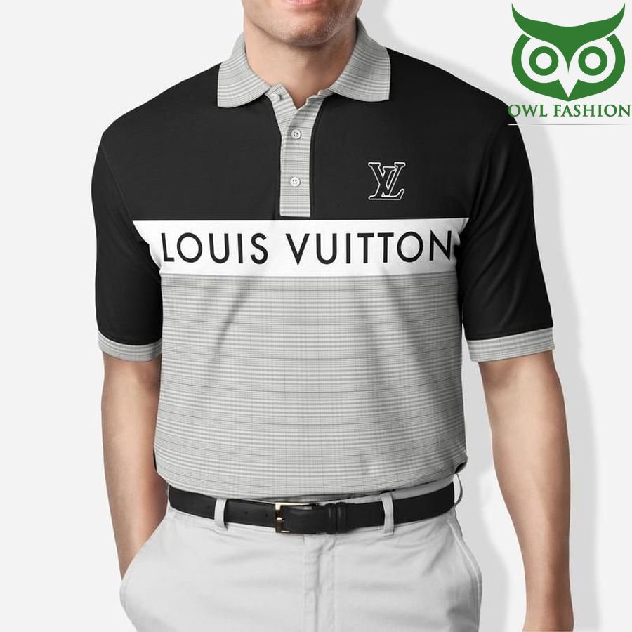 17 Louis Vuitton half caro grey PREMIUM POLO SHIRT