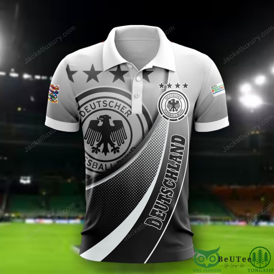 Germany national Euro football White Black 3D Polo T-shirt Hoodie