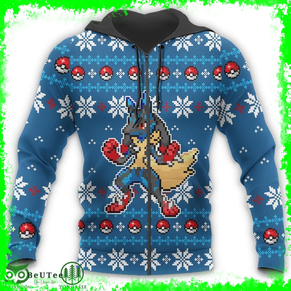 118 Pokemon Ugly Christmas Sweater Lucario Xmas Gift Ugly Sweater
