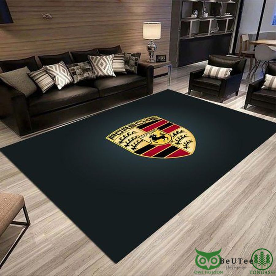 50 Limited Edition Porsche Logo Gradient Black Carpet Rug