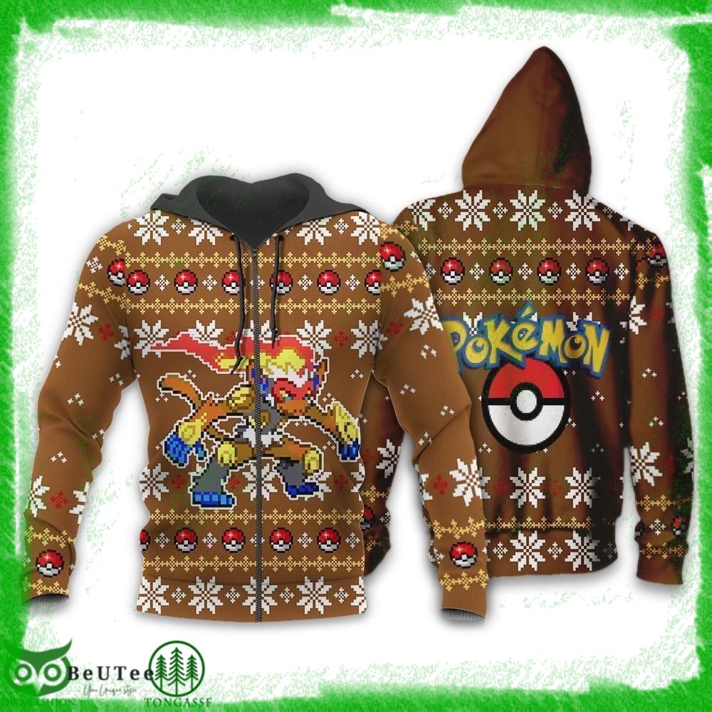 78 Pokemon Infernape Xmas Gift Hoodie 3D Ugly Sweater