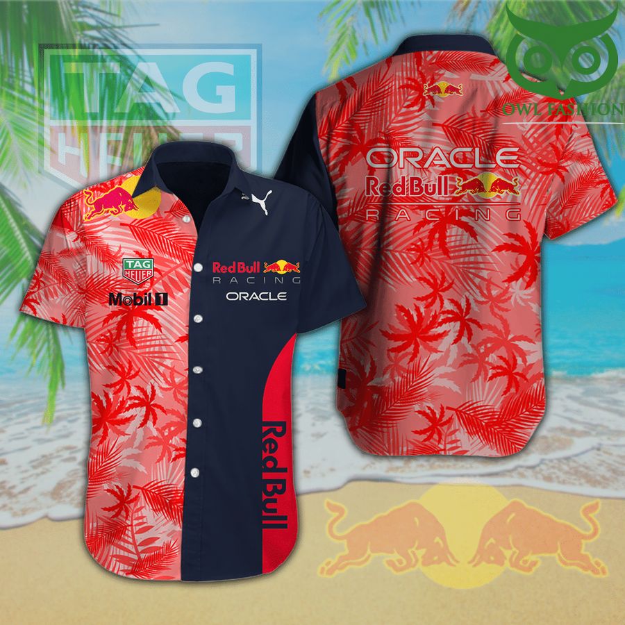 82 Redbull Racing red palm trees tropical Hawaiian Shirt and Shorts