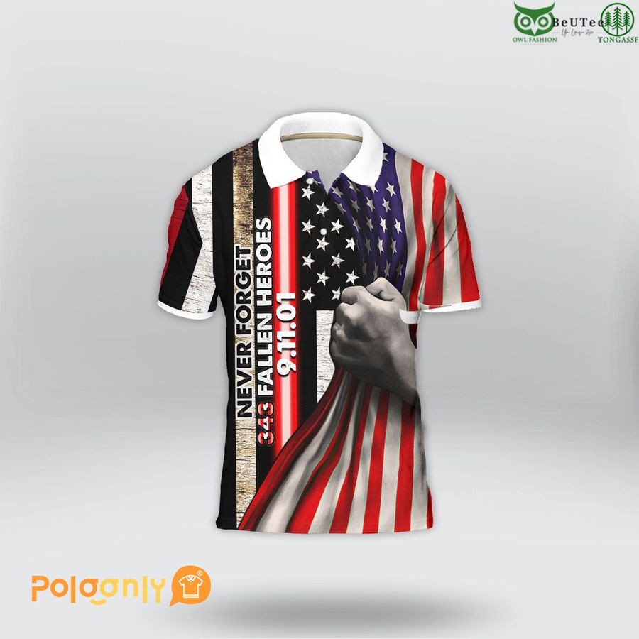 18 Never Forget 9 11 01 343 Fallen Heroes Polo Shirt