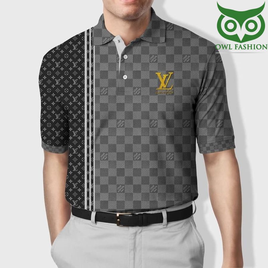 19 Louis Vuitton checkerboard pattern PREMIUM POLO SHIRT