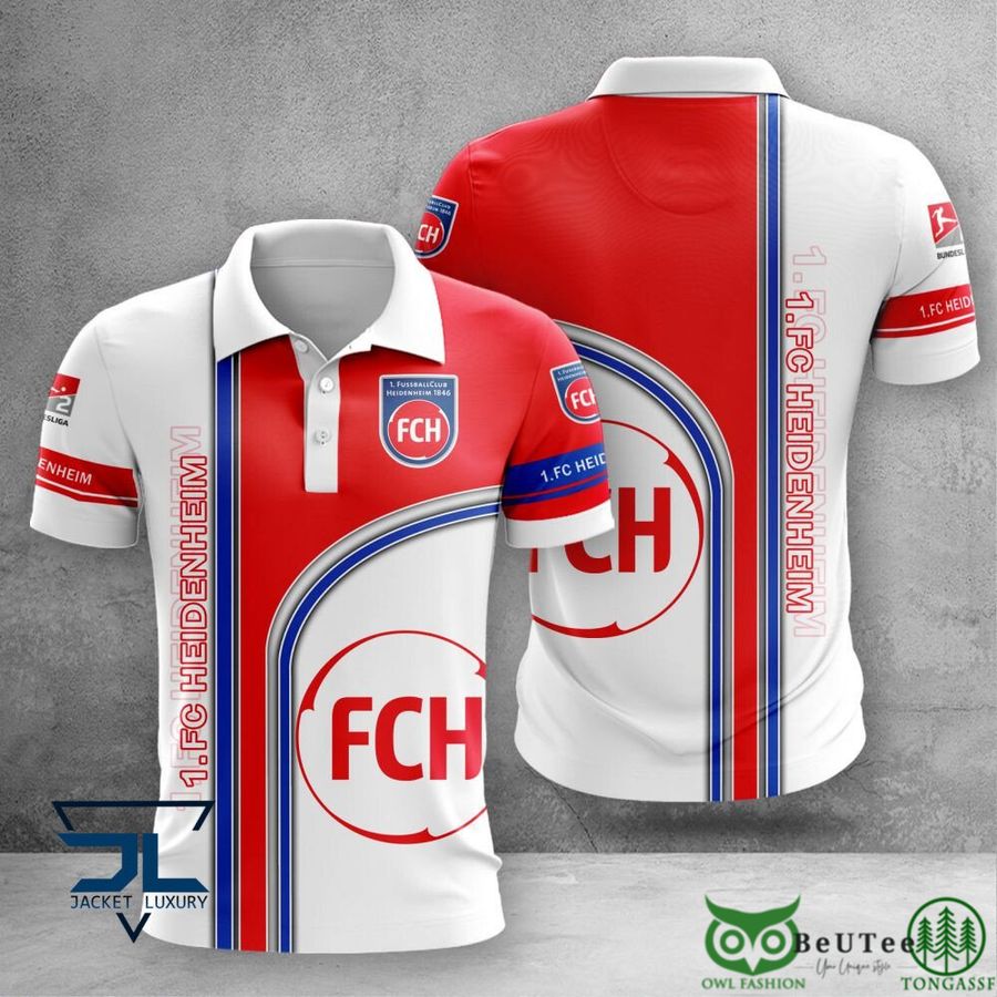 123 1. FC Heidenheim Bundesliga 3D Printed Polo T shirt