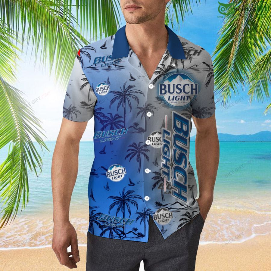 55 Busch Light beer whiskey aloha Hawaiian 3D Shirt