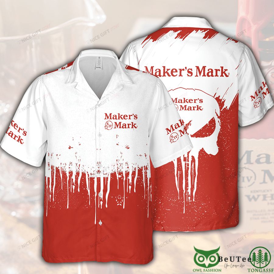 Maker's Mark Color Drop Red Hawaii 3D Shirt 