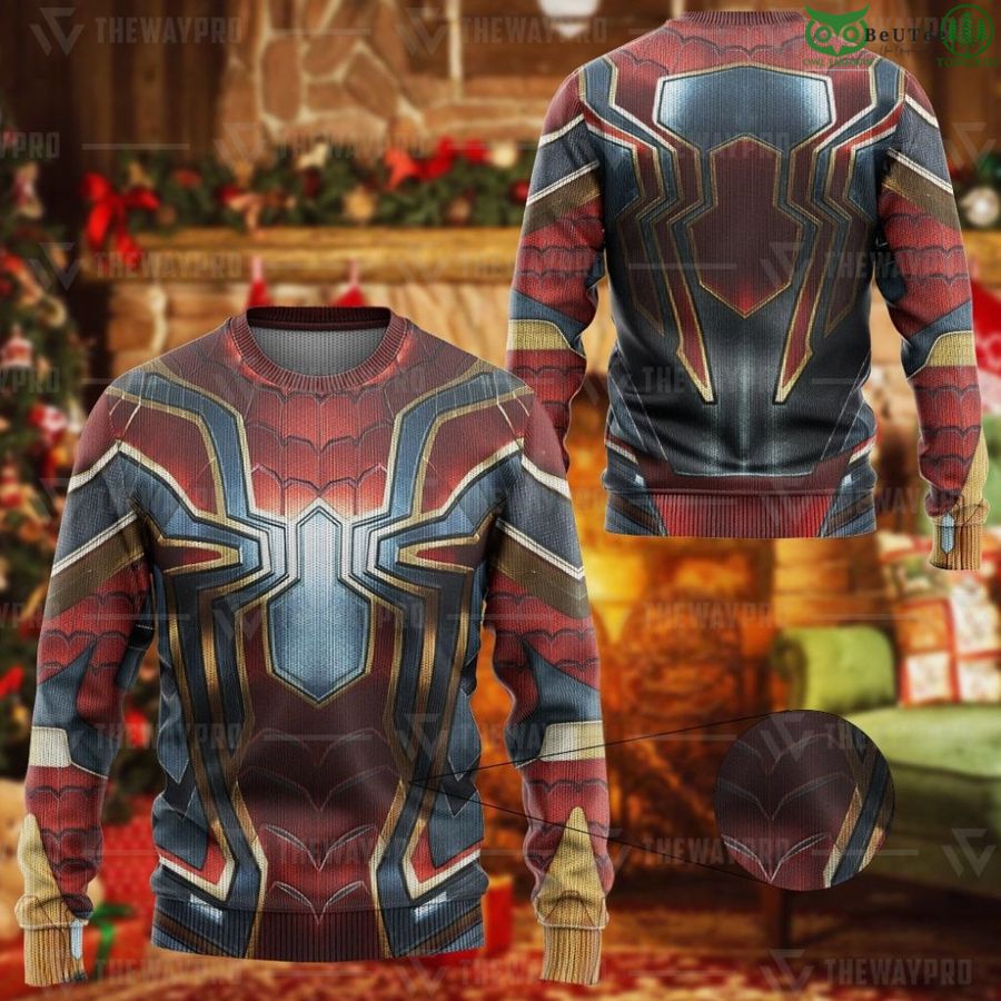 103 Movie Superhero Iron Spiderman Custom Imitation Knitted Ugly Sweater