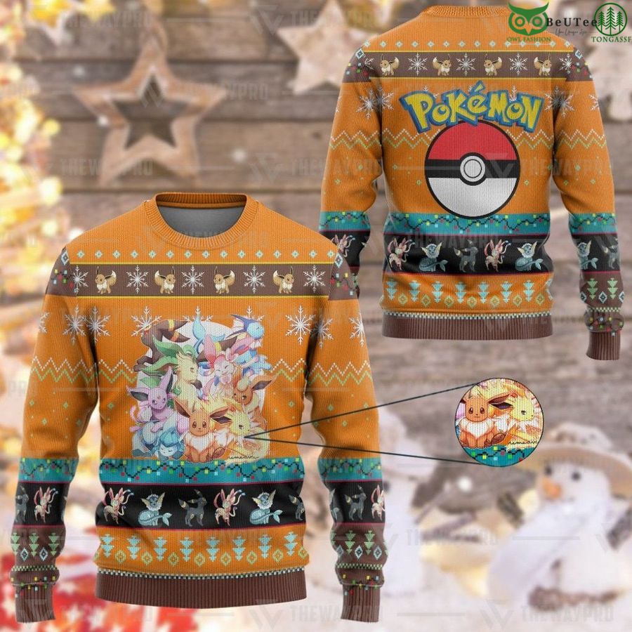 103 Pokemon Eevee and Eeveelutions Custom Imitation Knitted Sweatshirt
