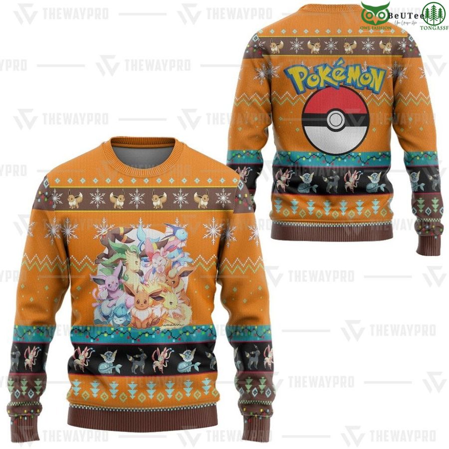 104 Pokemon Eevee and Eeveelutions Custom Imitation Knitted Sweatshirt