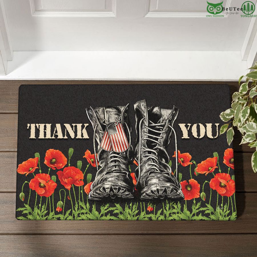 106 Thank You Veteran Boost Poppy For Your Service Gifts For Veterans Doormat