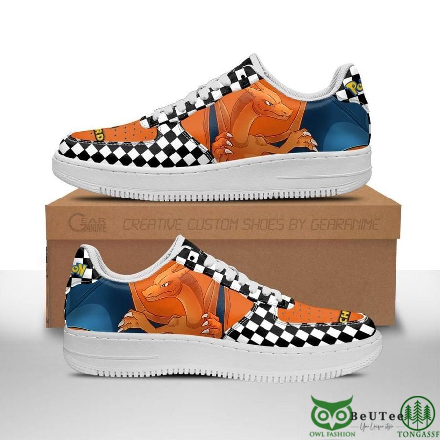 Poke Charizard Air Sneakers Checkerboard Pokemon NAF Shoes